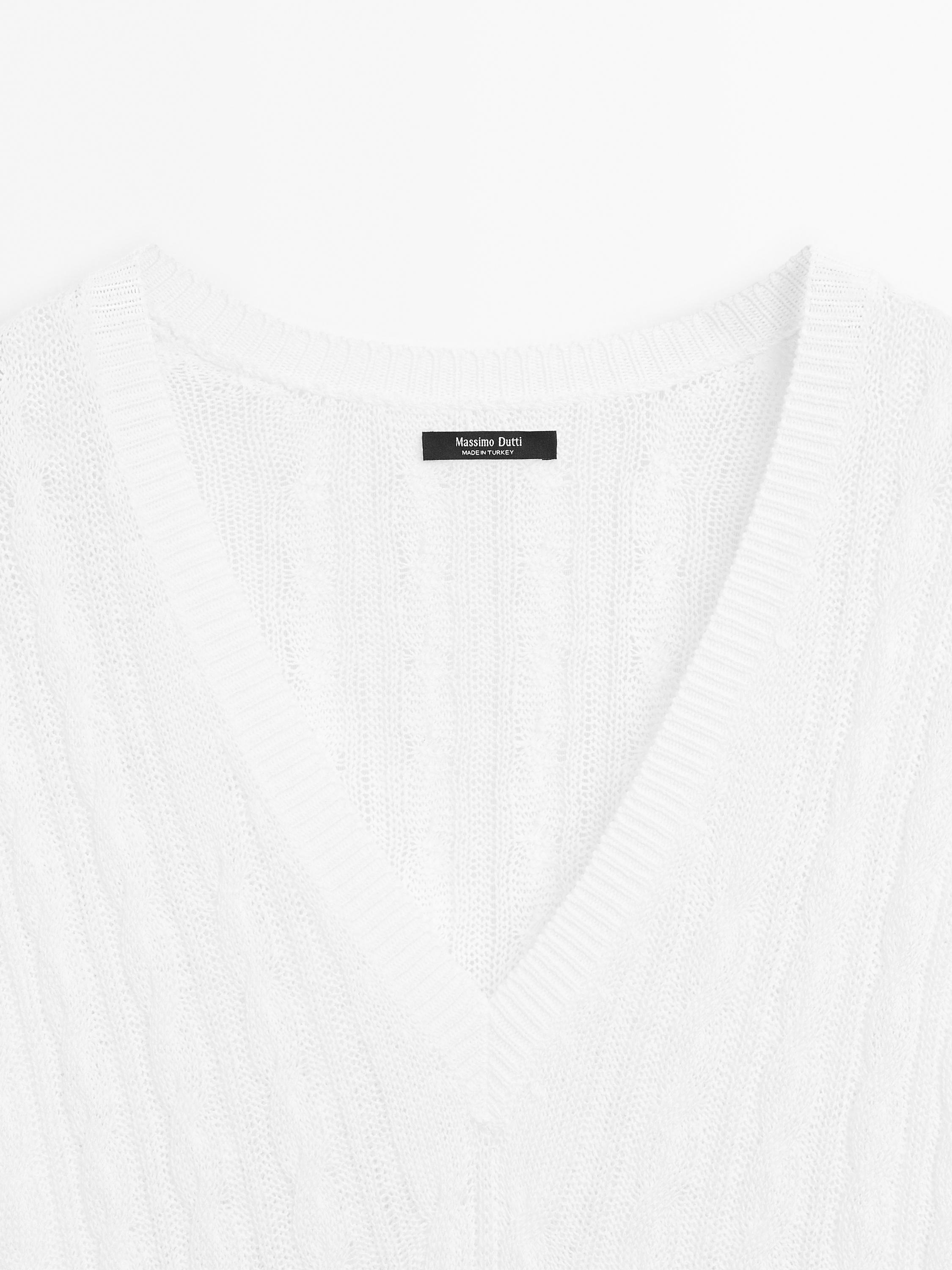 Cotton blend open-knit sweater